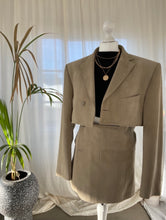 Load image into Gallery viewer, Beige Corduroy Vintage Re-Worked Suit Jacket and Skirt