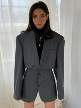 Load image into Gallery viewer, Grey Vintage Re-Worked Suit Jacket and Skirt