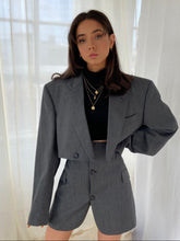 Load image into Gallery viewer, Grey Vintage Re-Worked Suit Jacket and Skirt