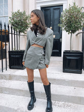 Load image into Gallery viewer, Green Textured Vintage Re-Worked Suit Jacket and Skirt