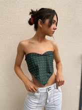 Load image into Gallery viewer, Y2k Emerald Green Printed Scarf Top