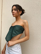 Load image into Gallery viewer, Y2k Emerald Green Printed Scarf Top